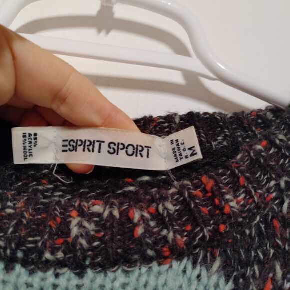 VINTAGE Espirit Sport Heavyweight Wool Blend Sweater Size M Oversized Warm Knit - Picture 4 of 6